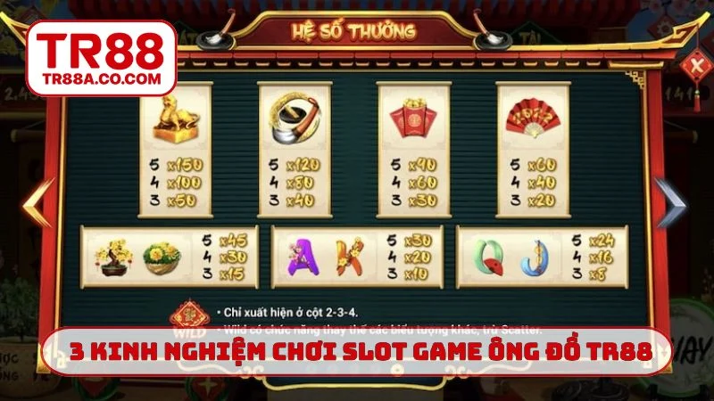 3 kinh nghiệm chơi slot game Ông đồ TR88